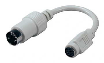 Kabel adapter 5 DIN Male - PS/2 Female 0.3m Szary (A)