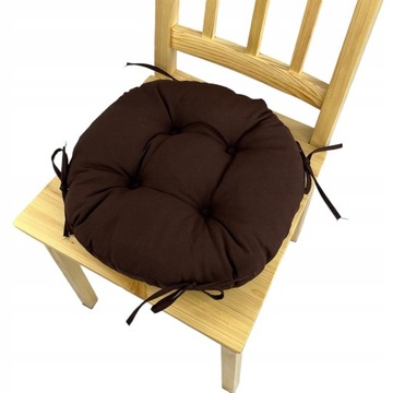 Poduszka na krzesło taboret 35cm BRĄZOWY KOŁO