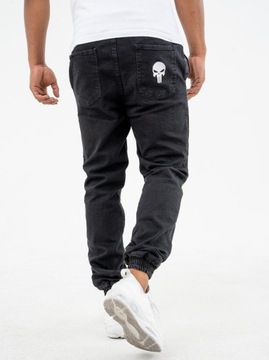 Spodnie Jeansowe Jogger MARVEL PUNISHER czarne XL