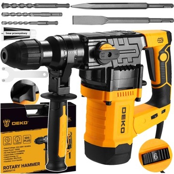 MŁOT UDAROWY MŁOTOWIERTARKA UDAR SDS+ 1600W 6J WALIZKA 3 X WIERTŁO + DŁUTA
