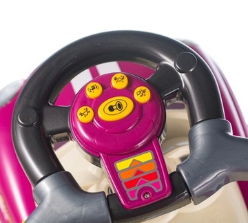 Ходунки, толкатель, поворотные колеса, ручка, звуки.