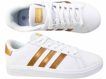 ADIDAS GRAND COURT 2.0 GY2578 BUTY BIAŁE ZŁOTE TRAMPKI TENISÓWKI