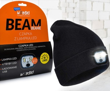 ШАПКА ЖЕНСКАЯ НА УШИ ЗИМНЯЯ ТЕПЛАЯ СВЕТОДИОДНАЯ ЛАМПА