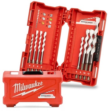Zestaw Wierteł do Betonu Metalu Drewna Bardzo mocne Milwaukee 4-12mm 8sztuk