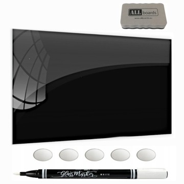 TABLICA MAGNETYCZNA SZKLANA CZARNA 120x90 GRATISY