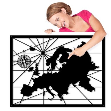 OBRAZ PANEL DEKORACJA ŚCIENNA MAPA EUROPY 3D