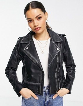 Barneys Originals Skórzana kurtka biker defekt 38