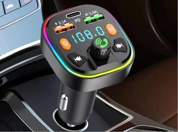 FM-передатчик Зарядное устройство Bluetooth QC PD 20 Вт USB x2