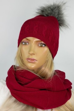 KOMPLET CZAPKA + KOMIN pompon # # 17