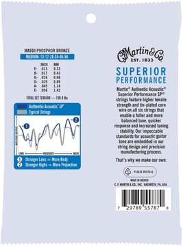 Martin ACOUSTIC MA550 ФОСФОРНАЯ БРОНЗА 13-56