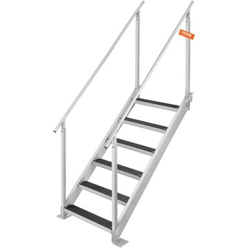 VEVOR Drabinka Do Basenu 6 Kroki 800x1850x2092MM Nośność 250KG Srebro