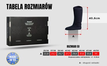 Ocieplacze do kaloszy 3Kamido czarne, ciepłe FILC r. 49/50