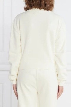 Kremowa Bluza Damska Karl Lagerfeld z Logo Krótka Bawełniana r.M