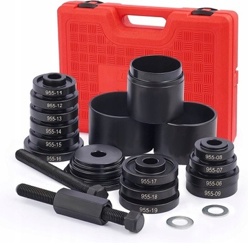 СЪЕМНИК ВТУЛКИ ПОДШИПНИКА СТУПИЦЫ ПРЕСС-АДАПТЕРЫ 50-88 мм 21 шт. КОМПЛЕКТ СТУПИЦЫ