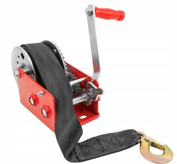 ЛЕБЕДКА, РУЧНАЯ РУКОЯТКА, РЕМЕННАЯ ЛЕБЕДКА, РУКОЯТКА 1200 кг, РЕМЕНЬ 10 м.