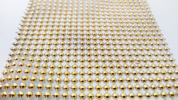 Taśma ozdobna do firan zasłon PÓŁ PERŁY Koraliki ZŁOTA ROLKA 12cm x 9m