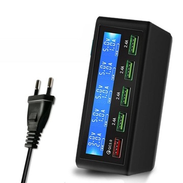 БЫСТРОЕ СЕТЕВОЕ ЗАРЯДНОЕ УСТРОЙСТВО QC 3.0+ 4x USB + КАБЕЛЬ