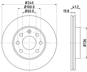 ДИСК ТОРМОЗНАЯ MALOWANA ПЕРЕДНЯЯ ЧАСТЬ HELLA 8DD355108331 