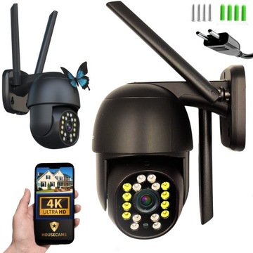 Kamera IP WIFI Zewnętrzna MONITORING DOMU 8MPX ŚLEDZENIE LED NAGRYWANIE