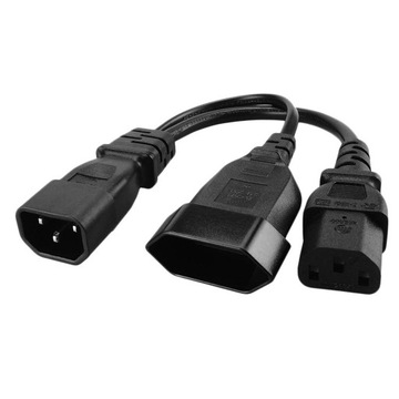 IEC320 C14 do IEC320 C13 + kabel rozdzielający kabel do komputera i drukarki