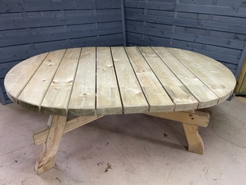 stół drewno mega solidny powystawowy 170/112cm ogród taras