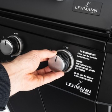 МОЩНЫЙ ГАЗОВЫЙ ГРИЛЬ СТАЛЬНАЯ ЧУГУННАЯ РЕШЕТКА 4+1 OHIO ЧЕРНЫЙ 9,3 кВт + РЕДУКТОР