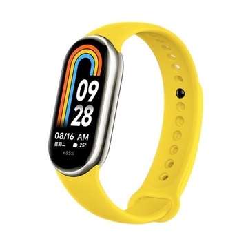 Pasek do Xiaomi Mi Band 8 Opaska Zamienna Silikonowa Żółta 14 Kolorów