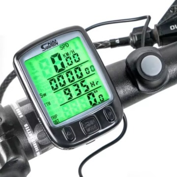 ЖК-ЧАСЫ ВЕЛОСИПЕДНОГО СЧЕТЧИКА ПРОБЕГА СКОРОСТИ Водонепроницаемый 27 функций + РУЧКА