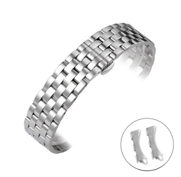 Bransoleta do zegarka 22 mm Srebrna Stalowa Pełna + Maskownice