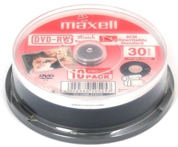 Płyty do kamer MAXELL Mini DVD+RW 8cm 1,4GB 10 szt
