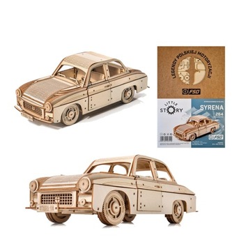 Little Story Drewniane Puzzle Model 3D Auto Samochód FSO Syrena 105 Syrenka