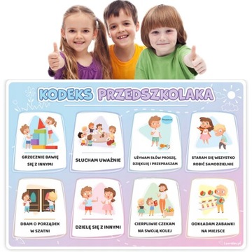 KODEKS PRZEDSZKOLAKA. PLAKAT EDUKACYJNY A3 ADAPTACJA przedszkolna