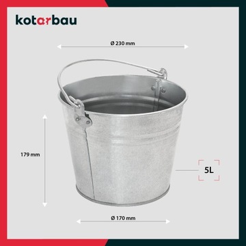 ВЕДРО МЕТАЛЛИЧЕСКОЕ СТРОИТЕЛЬНОЕ САДОВОЕ ОЦИНКОВАННОЕ 5 Л ИЗ ЛИСТА С РУЧКОЙ, ОЦИНКОВАННОЕ
