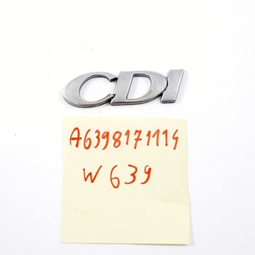 MERCEDES VITO W639 DIESEL ZNAK NÁPIS CDI