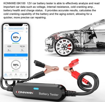 ТЕСТЕР АККУМУЛЯТОРА 6 В 12 В Bluetooth 5.0, польский