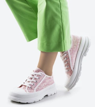 Biało różowe trampki sneakersy buty ZY206-11 17637 rozmiar 38