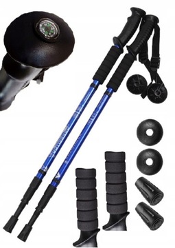 KIJKI KIJE TREKKINGOWE NORDIC WALKING ALUMINIOWE 135CM 1PARA