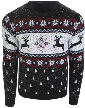 XL-Sweter świąteczny wzór norweski turecki renifer JU2/4