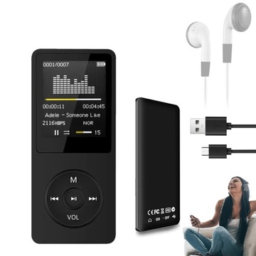 ODTWARZACZ MP3 16GB 1,8 CALA KOLOROWY EKRAN RADIO FM E-BOOK BLUETOOTH 5.0