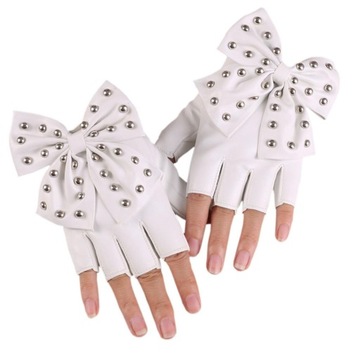 Rękawiczki damskie Pół palca Skórzane rękawiczki PU Duże