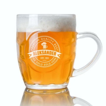 Kufel do Piwa z Imieniem Grawerem Personalizowany na Prezent Urodziny 500ml