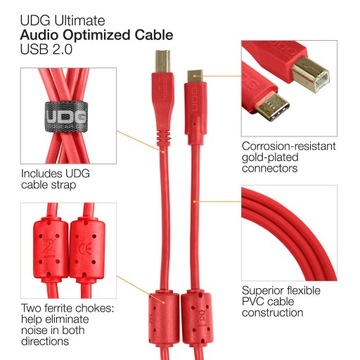 UDG Ultimate Audio Cable USB 2.0 C-B Red Straight 1.5m KABEL USB C-B