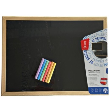 Доска меловая 80х60 см, деревянная рамка + МЕЛ