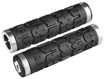 CHWYTY ROWEROWE ODI ROGUE MTB LOCKON D30RGB-S 130mm CZARNE + SREBRNE KLAMRY