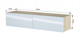 ПОДВЕСНОЙ ШКАФ ПОД ТЕЛЕВИЗОР 140 СМ ДУБ ВОТАН/ГЛЯНЦЕВЫЙ/МАТОВЫЙ