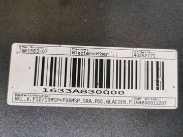 BMW 6 F06 M PACKET NÁRAZNÍK PŘEDNÍ 4 PDC A83*#