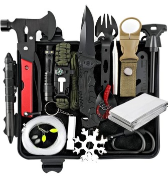 ZESTAW PRZEŻYCIA SURVIVALOWY MULTITOOL Niezbędnik