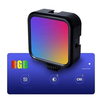 ЦВЕТНАЯ RGB СВЕТОДИОДНАЯ ЛАМПА С РЕГУЛИРОВКОЙ СВЕТА ДЛЯ СЕЛФИ-ФОТО И ВИДЕО УНИВЕРСАЛЬНАЯ