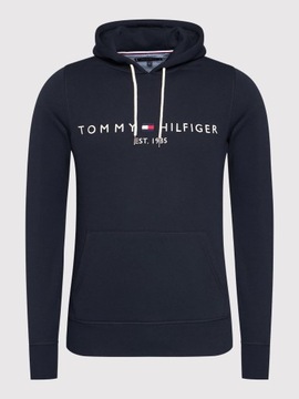 tommy hilfiger bluza meska z kapturem est 1985 granatowa bawełniana