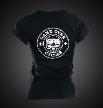 Женская футболка Game Over Cycles, черная, XL